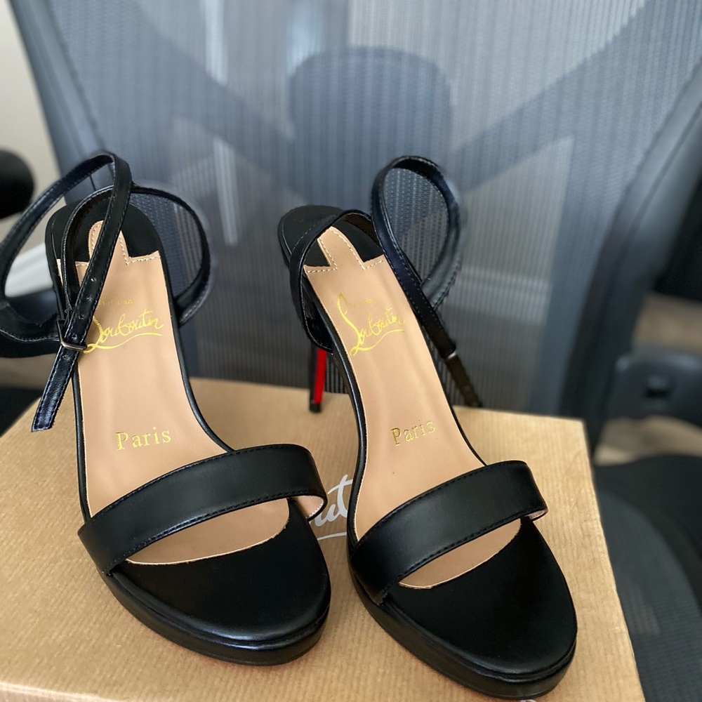 Red bottom strap heels